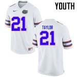 Youth Florida Gators #21 Fred Taylor NCAA Nike White Authentic Stitched College Football Jersey SDO2062KN